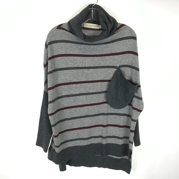 Cindstory Sweaters - Cindstory Dolman Sleeve Cowl Neck Striped Sweater